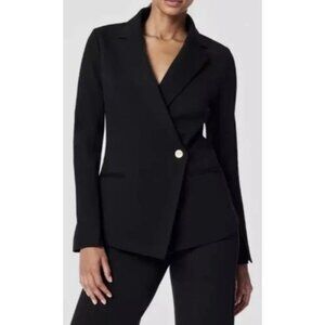 Spanx Perfect Asymmetrical tailored blazer money black sz S